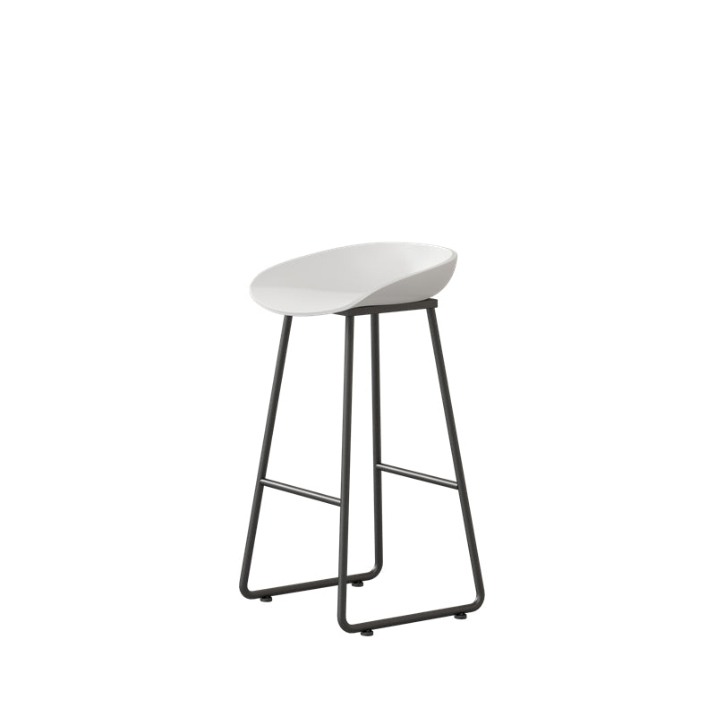 Modern Armless Backrest Counter Stool Iron Kitchen Bar Stool with Plastic Seat