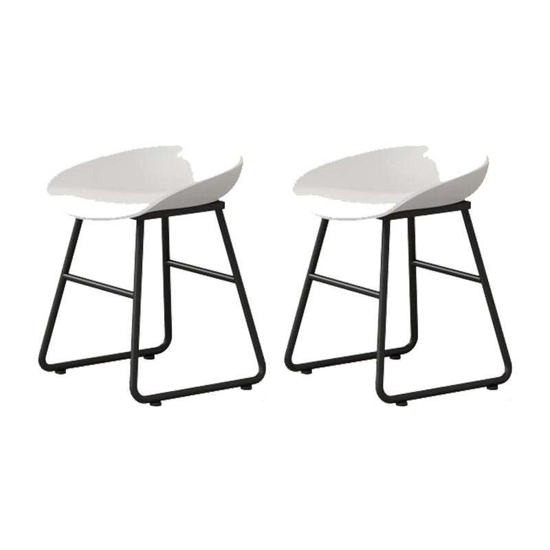Modern Armless Backrest Counter Stool Iron Kitchen Bar Stool with Plastic Seat