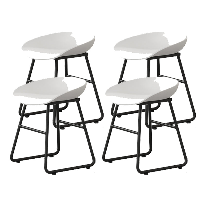 Modern Armless Backrest Counter Stool Iron Kitchen Bar Stool with Plastic Seat