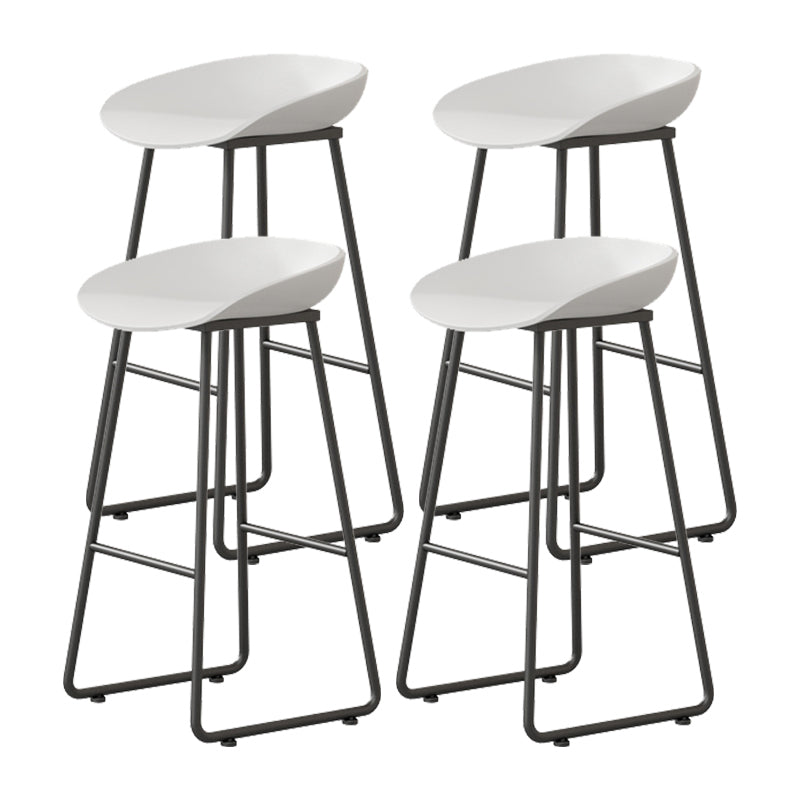Modern Armless Backrest Counter Stool Iron Kitchen Bar Stool with Plastic Seat