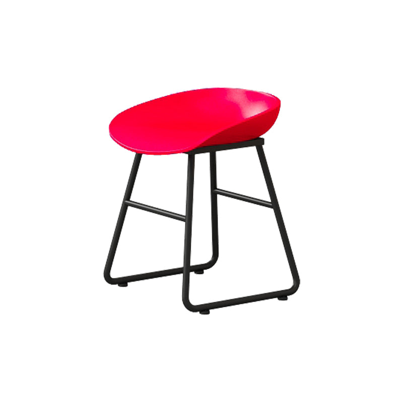 Modern Armless Backrest Counter Stool Iron Kitchen Bar Stool with Plastic Seat