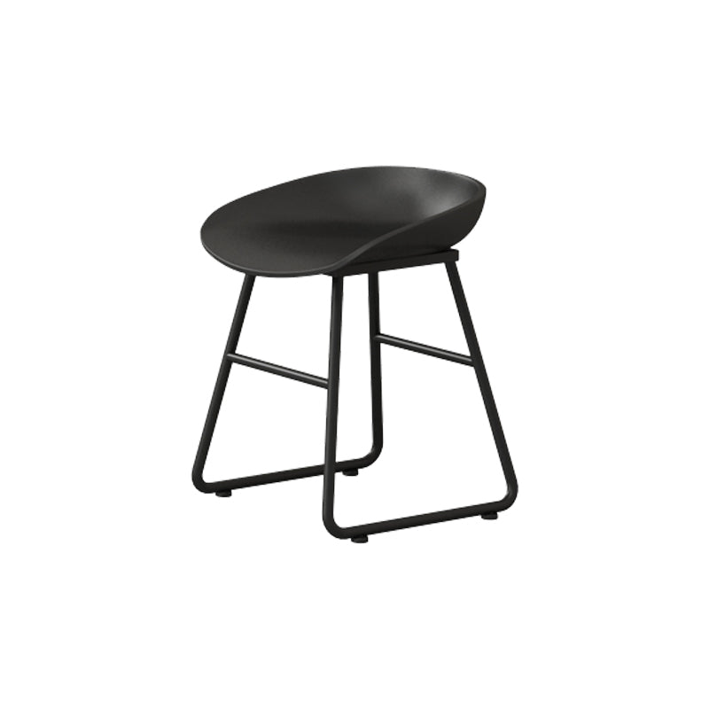 Modern Armless Backrest Counter Stool Iron Kitchen Bar Stool with Plastic Seat