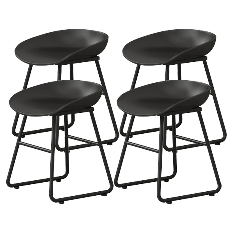 Modern Armless Backrest Counter Stool Iron Kitchen Bar Stool with Plastic Seat