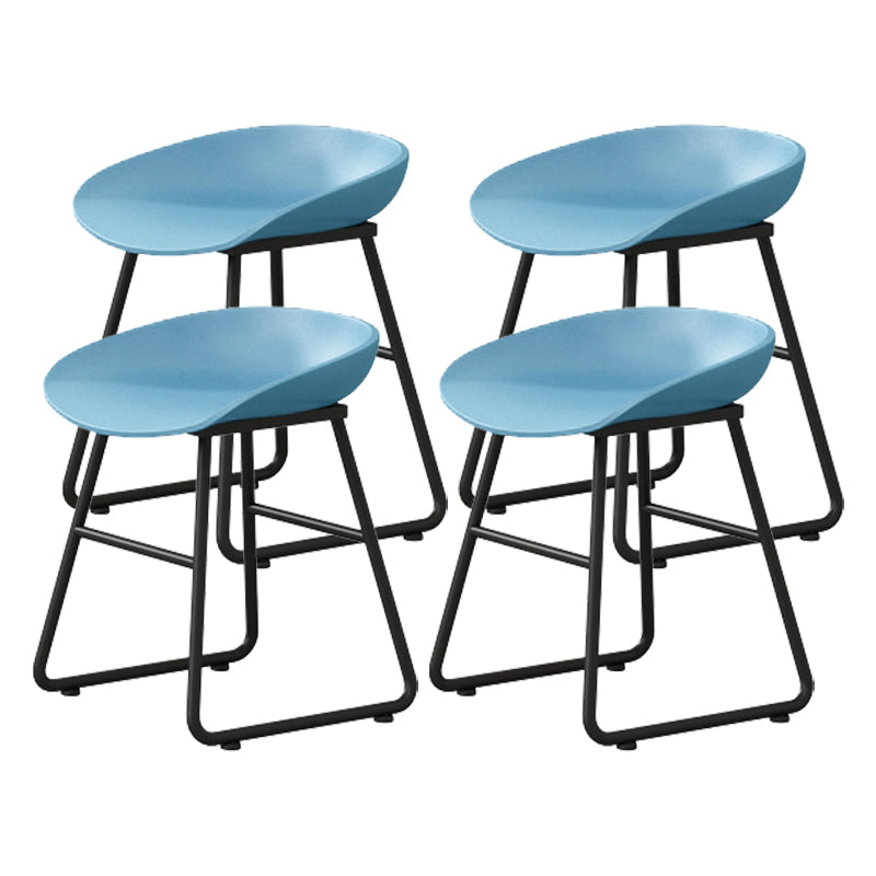 Modern Armless Backrest Counter Stool Iron Kitchen Bar Stool with Plastic Seat