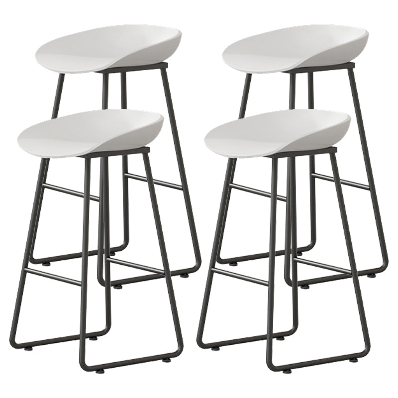 Modern Armless Backrest Counter Stool Iron Kitchen Bar Stool with Plastic Seat