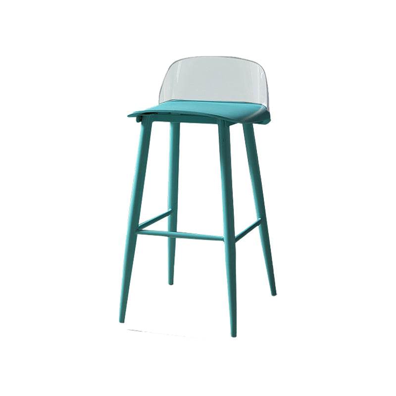 Taburete de asiento de pp de estilo industrial con patas de hierro para barra de cocina