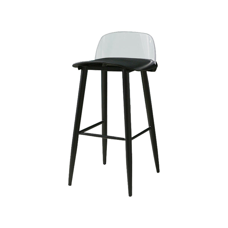 Taburete de asiento de pp de estilo industrial con patas de hierro para barra de cocina