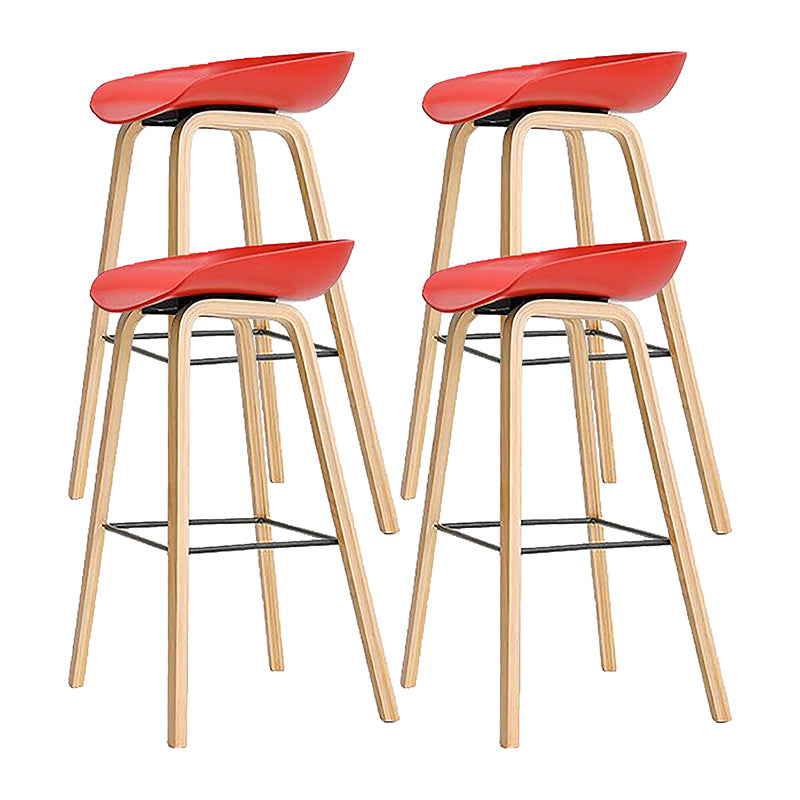 Moderne massief houten barkruk met voetsteun en barkruk van acryl met lage rugleuning