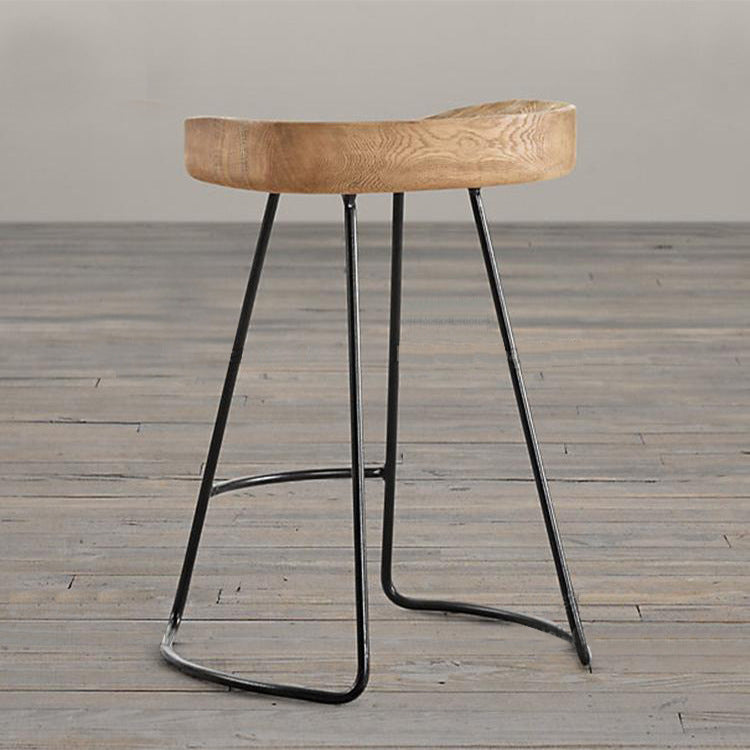 Taburete de bar de hierro de estilo moderno con reposapiés, taburete de bar informal para cocina