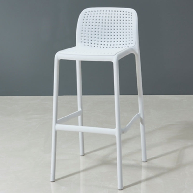 Sgabello da bar in plastica moderno sgabello da banco posteriore senza braccio con sedile di plastica e pedale