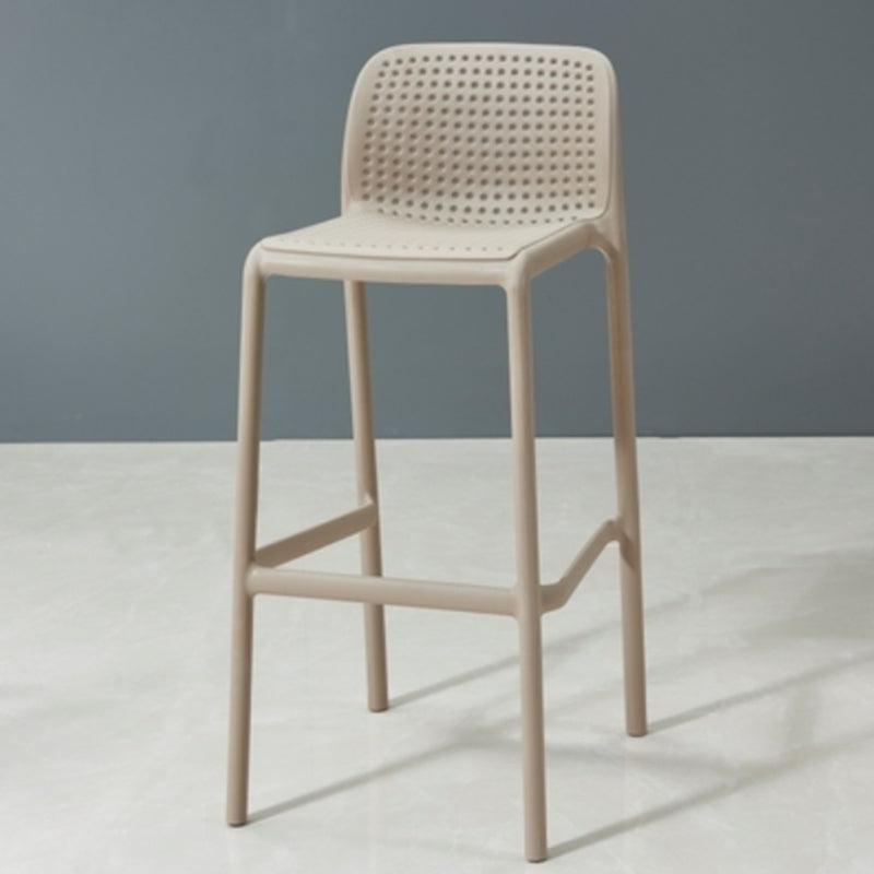 Sgabello da bar in plastica moderno sgabello da banco posteriore senza braccio con sedile di plastica e pedale