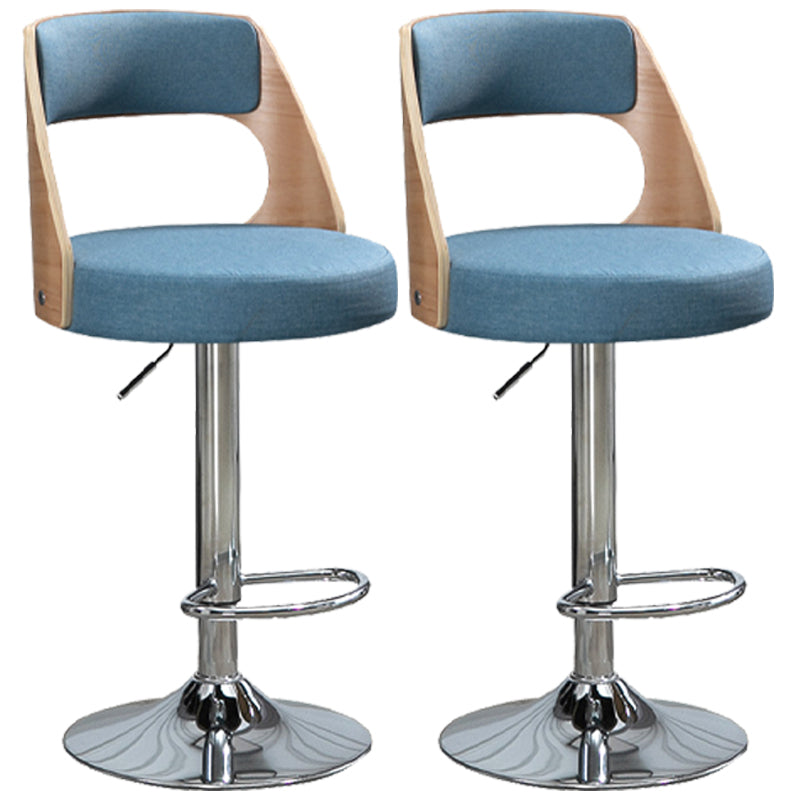 Taburete de bar de estilo industrial, taburete ajustable con asiento redondo y patas de metal para barra de mostrador