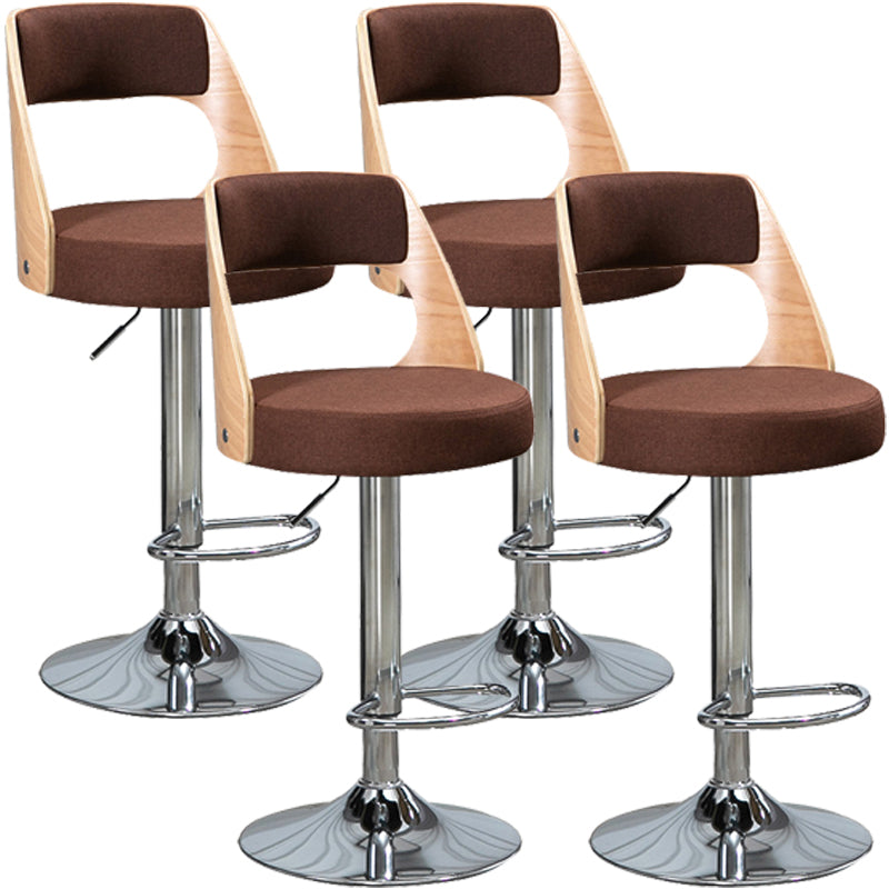 Taburete de bar de estilo industrial, taburete ajustable con asiento redondo y patas de metal para barra de mostrador