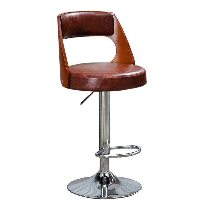 Taburete de bar de estilo industrial, taburete ajustable con asiento redondo y patas de metal para barra de mostrador