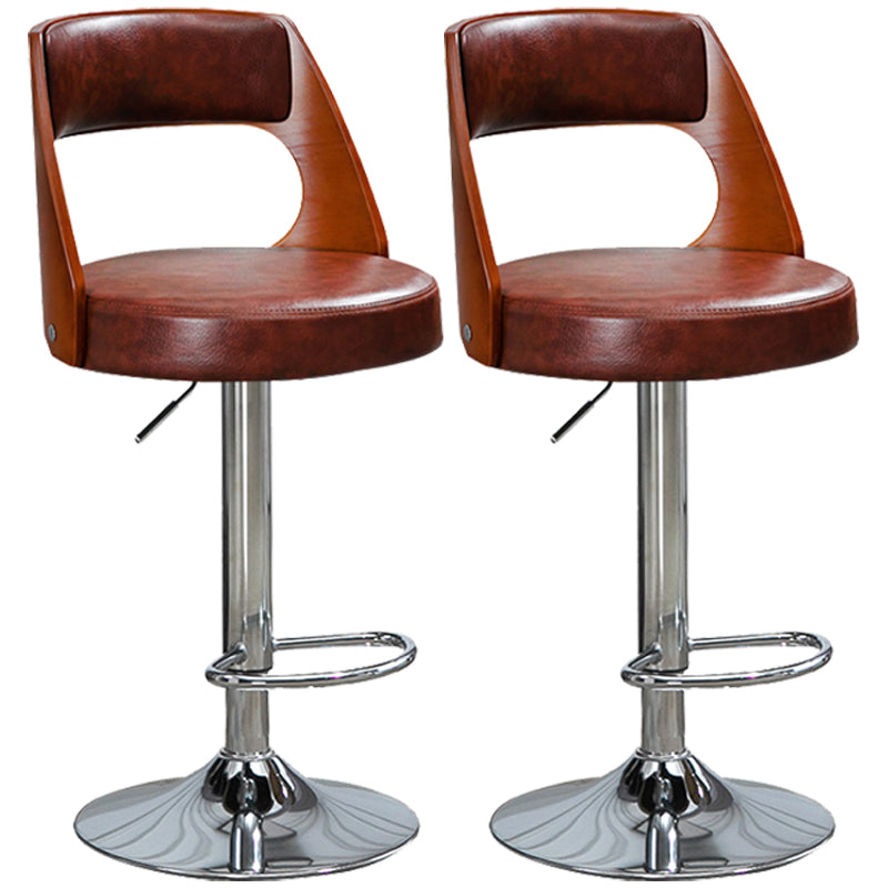 Taburete de bar de estilo industrial, taburete ajustable con asiento redondo y patas de metal para barra de mostrador