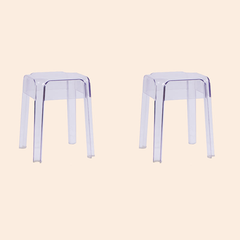Taburete de bar plástico sin respaldo sin brazos moderno para tienda de té con leche con asiento de plástico