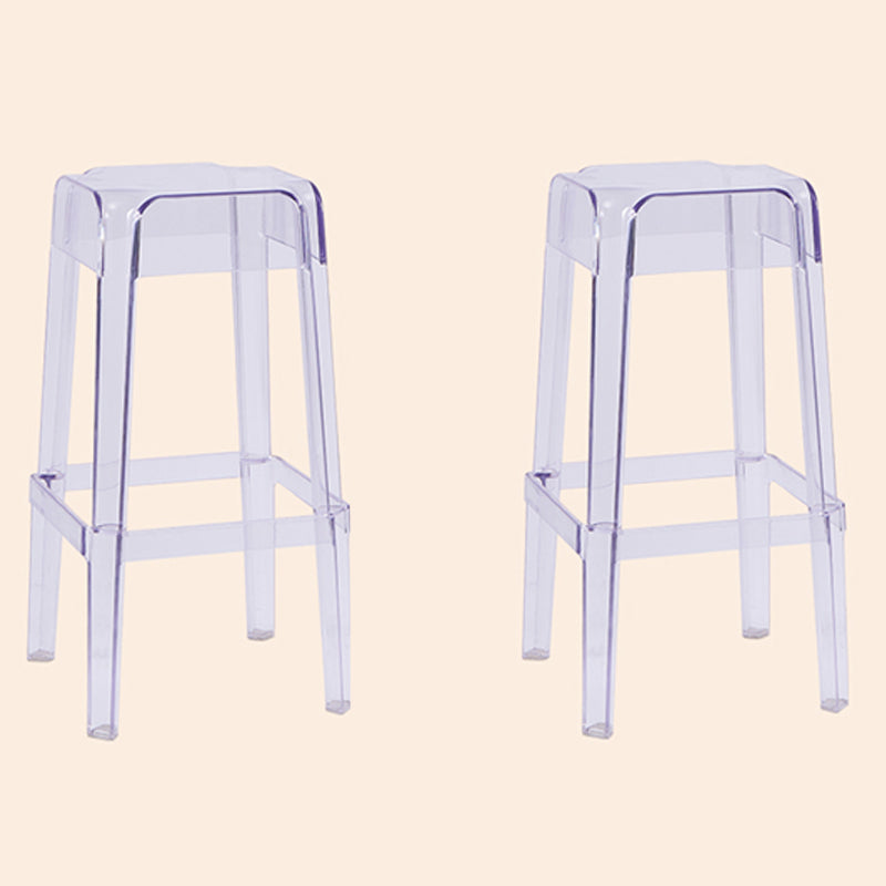 Taburete de bar plástico sin respaldo sin brazos moderno para tienda de té con leche con asiento de plástico