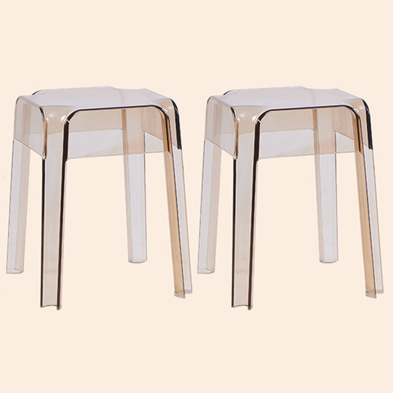 Taburete de bar plástico sin respaldo sin brazos moderno para tienda de té con leche con asiento de plástico