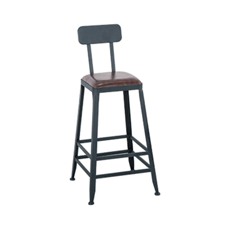 Modern Style Metal Bar Stool with Footrest and Low Back Bistro Simple Bar Stool