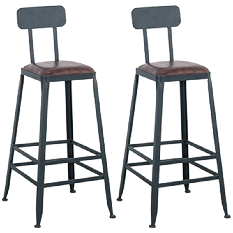 Modern Style Metal Bar Stool with Footrest and Low Back Bistro Simple Bar Stool