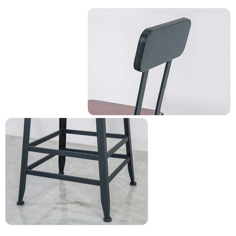 Modern Style Metal Bar Stool with Footrest and Low Back Bistro Simple Bar Stool