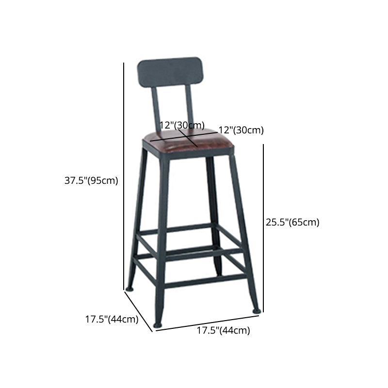 Modern Style Metal Bar Stool with Footrest and Low Back Bistro Simple Bar Stool