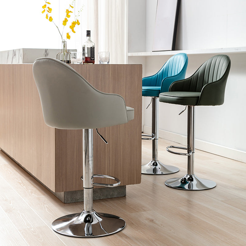 Moderne verstellbare rotierbare Counterhocker Steel Cassier Barhocker mit Lederkissen