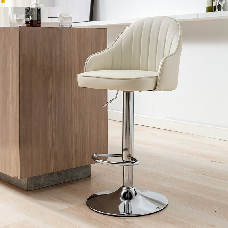 Moderne verstellbare rotierbare Counterhocker Steel Cassier Barhocker mit Lederkissen