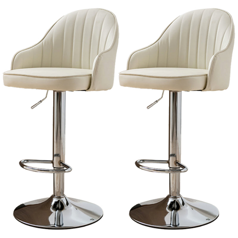 Moderne verstellbare rotierbare Counterhocker Steel Cassier Barhocker mit Lederkissen