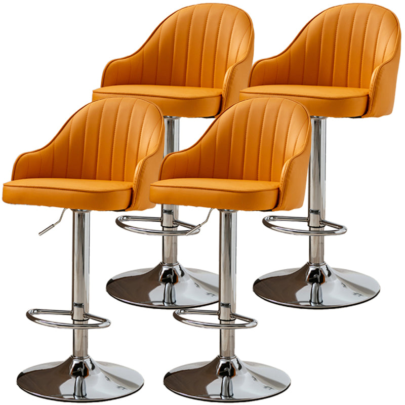 Moderne verstellbare rotierbare Counterhocker Steel Cassier Barhocker mit Lederkissen