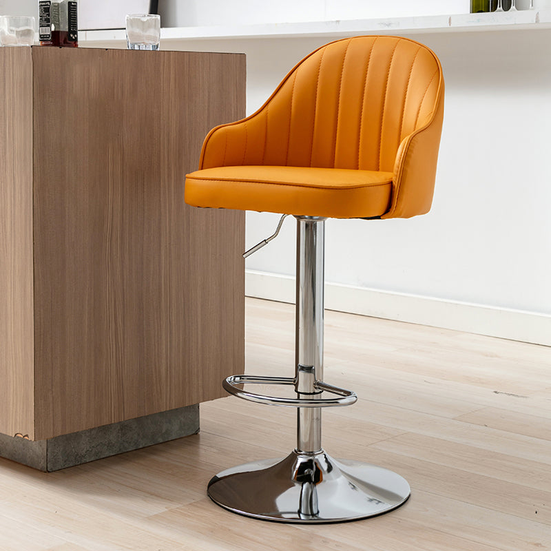 Moderne verstellbare rotierbare Counterhocker Steel Cassier Barhocker mit Lederkissen