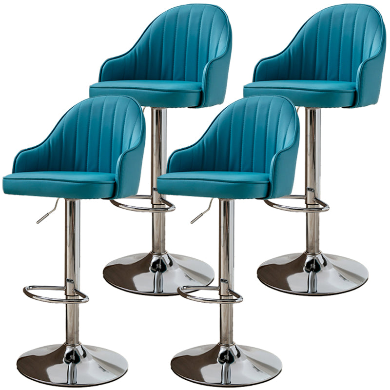 Moderne verstellbare rotierbare Counterhocker Steel Cassier Barhocker mit Lederkissen