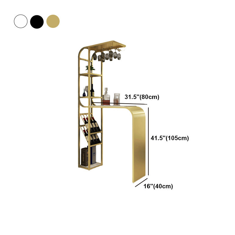 White and Black Modern Style Specialty in Faux Marble and Metal Milk Tea Shop Bar Table