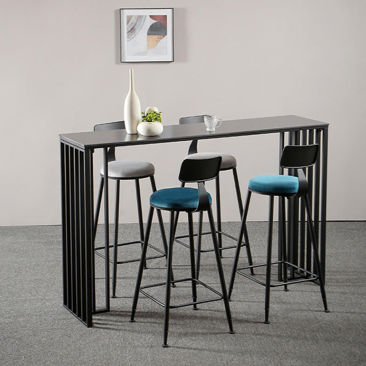 Modern Marble Table with Rectangle Table Top Black Sled Table - 42" H