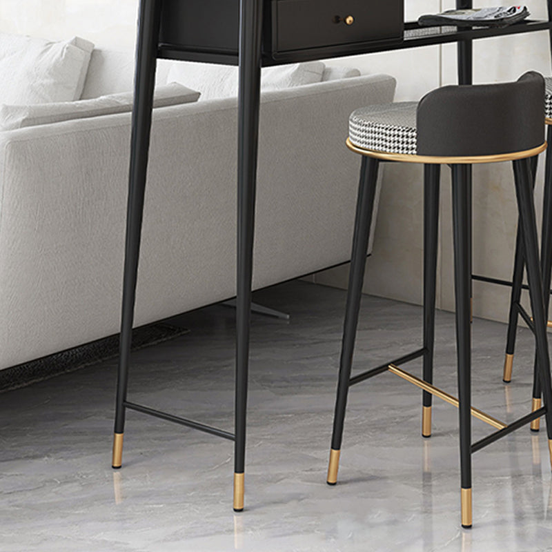 Industrial Marble Pub Table with Rectangle Table Top Legs Table - 41.3" H
