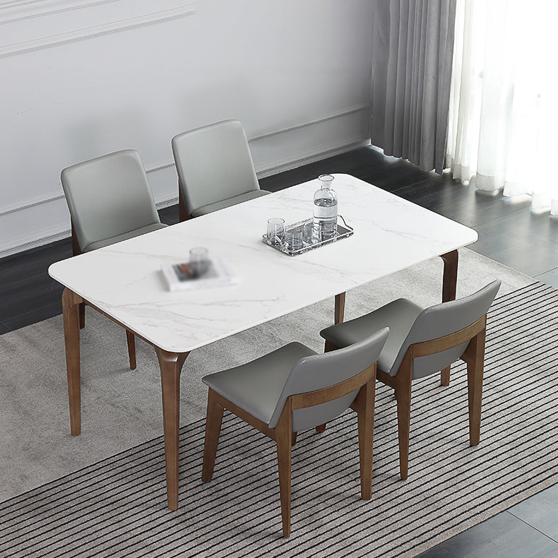 Contemporary Style 1/4/5 Pieces Dining Set Rectangle Sintered Stone Dining Table Set
