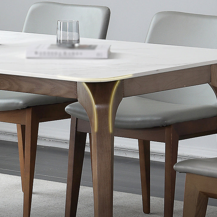 Contemporary Style 1/4/5 Pieces Dining Set Rectangle Sintered Stone Dining Table Set