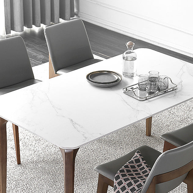 Contemporary Style 1/4/5 Pieces Dining Set Rectangle Sintered Stone Dining Table Set