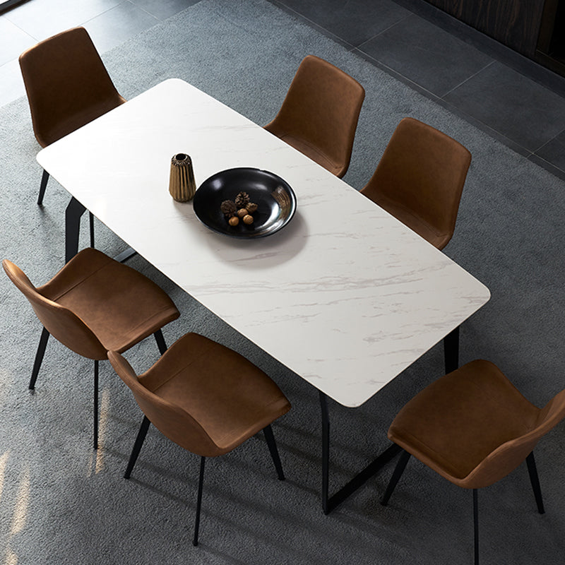 Modern 1/4/5/6/7 Pieces Furniture White Rectangle Sintered Stone Dining Room Set