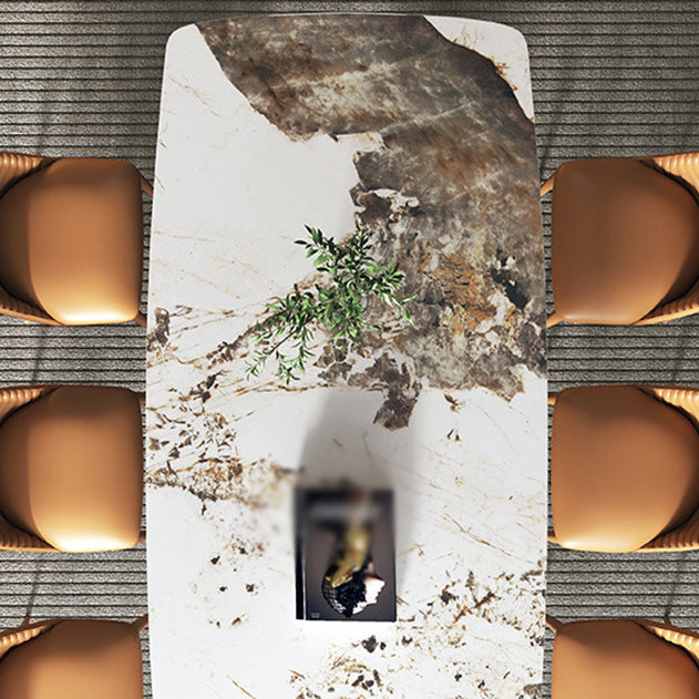 Scandinavian Design 1/4/5/7 Pieces Furniture White Sintered Stone Dining Table Set