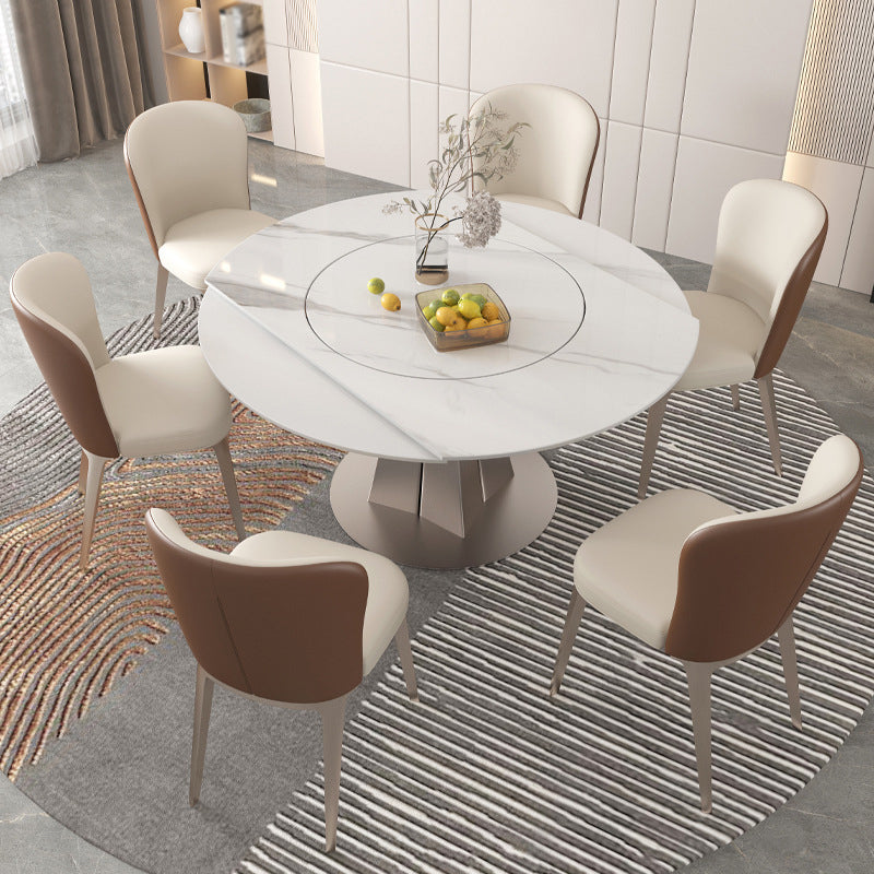 Modern Style 1/3/4/5/7/9 Pieces Dining Sintered Stone Dining Table Set with Metal Legs
