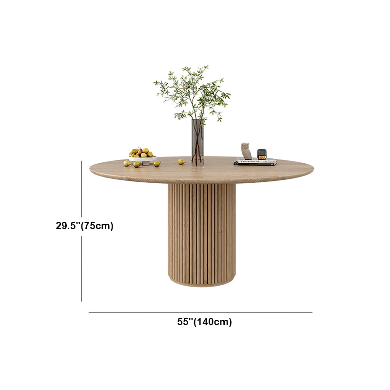 Ronde voetstuk Casual eettafel houten kleur vaste tafel met dennenhout massief hout