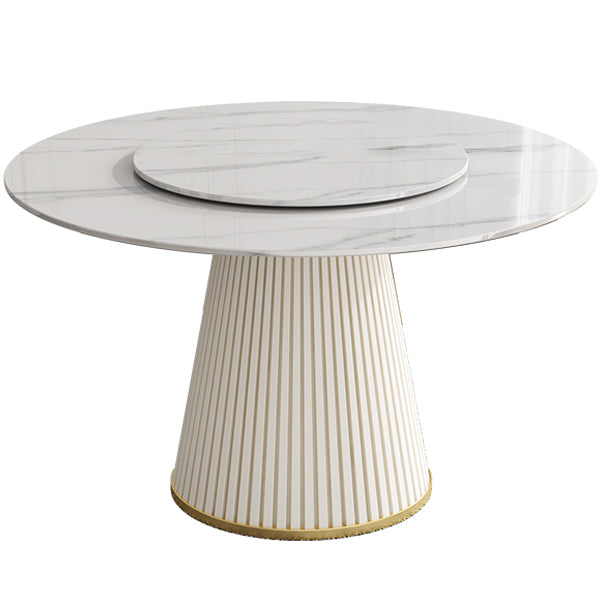 Mesa de comedor de piedra redonda muebles casuales de pedestal de lujo tradicional