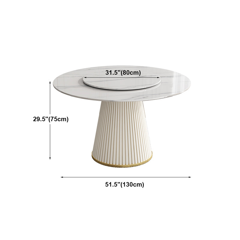 Mesa de comedor de piedra redonda muebles casuales de pedestal de lujo tradicional