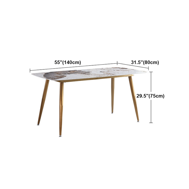 Mesa de comedor de piedra rectangular muebles de lujo tradicionales con 4 patas