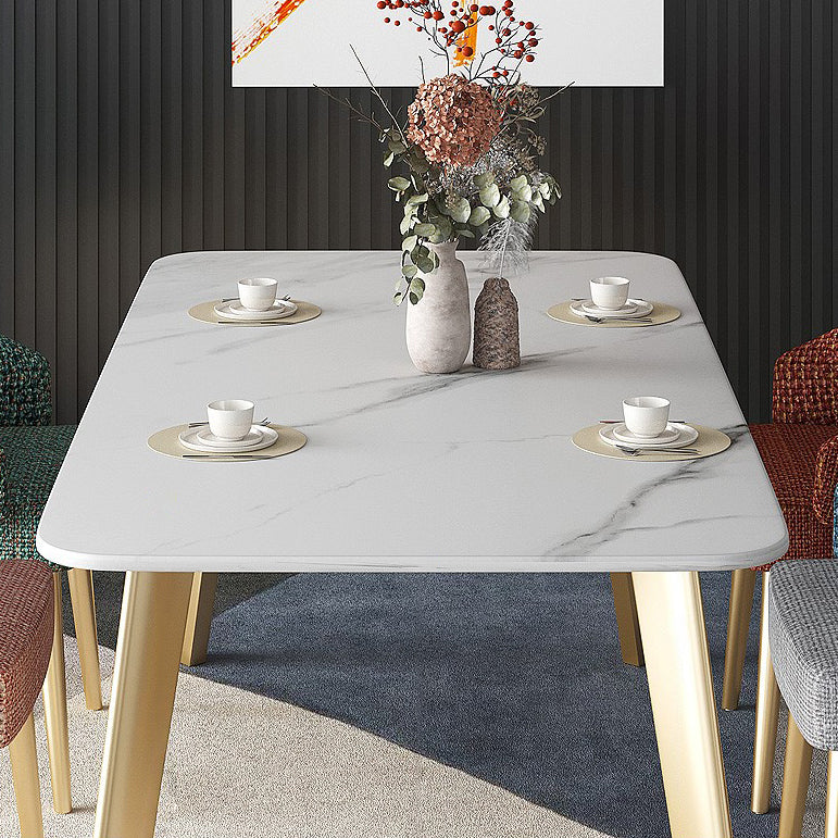 Rectangle Dining Site Table Traditional Luxury Stone Dining Room Collection with 4-foot