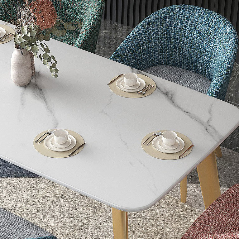 Rectangle Dining Site Table Traditional Luxury Stone Dining Room Collection with 4-foot