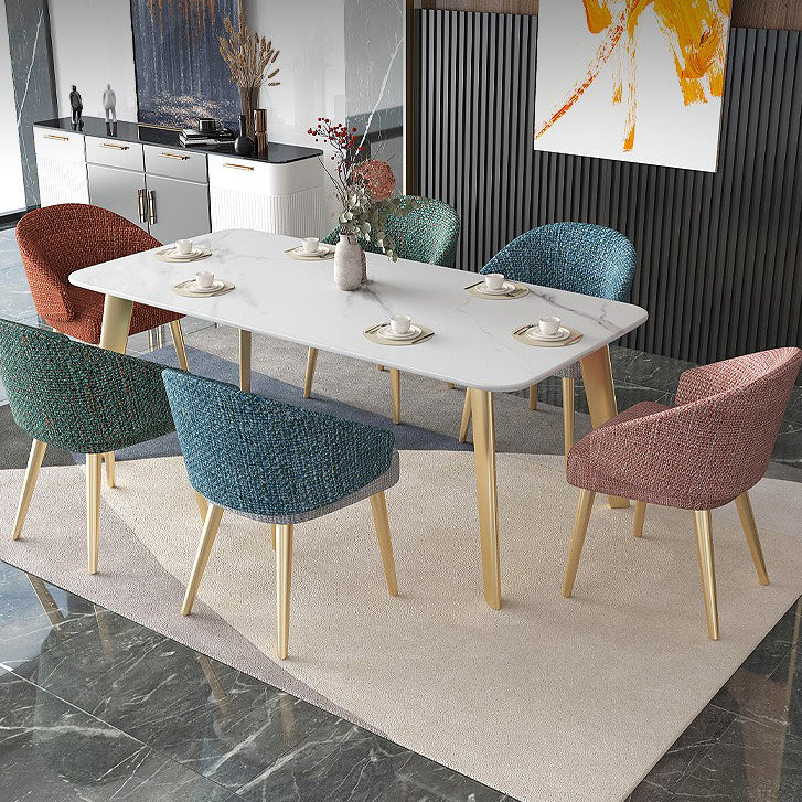 Rectangle Dining Site Table Traditional Luxury Stone Dining Room Collection with 4-foot