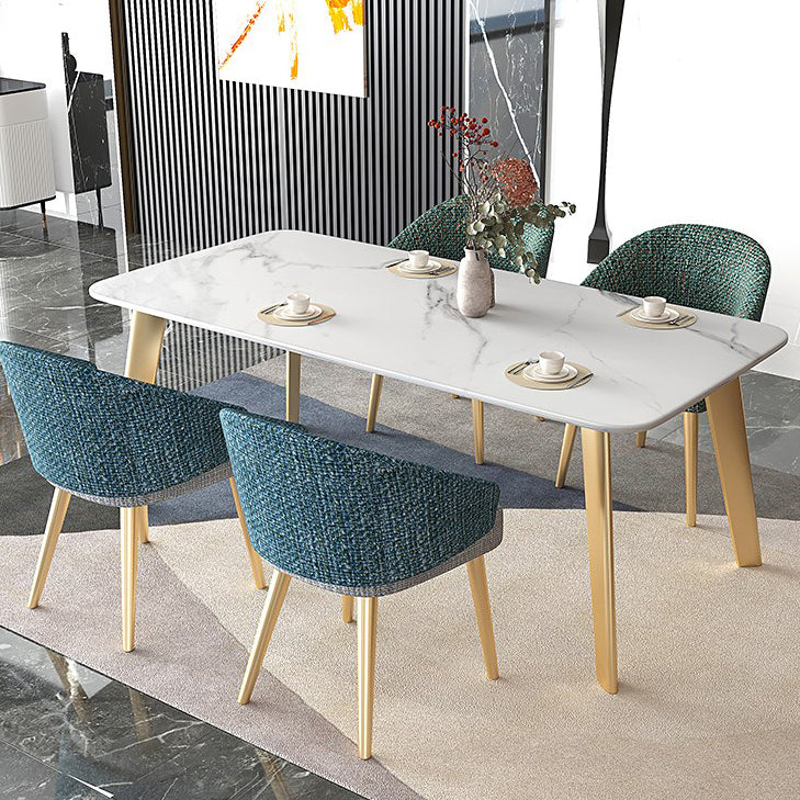 Rectangle Dining Site Table Traditional Luxury Stone Dining Room Collection with 4-foot