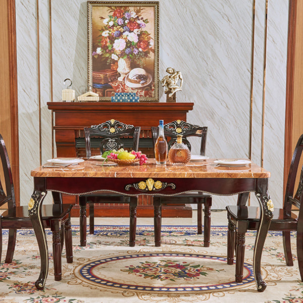 Solid Wood Base Dining Collection Rectangle Dining Table for Dining Room